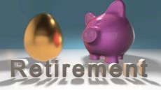 picture of a retirement golden egg and piggy bank